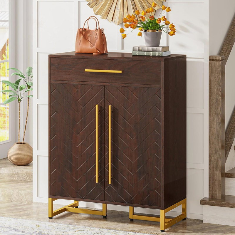 Armoire de rangement pour chaussures 31,5 "en bois avec portes