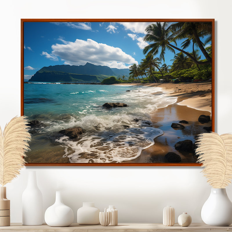 Aloha Tropical Dreamscape II - Maui, impressions encadrées, H 16 po x l 32 po x P 1 po, Cadre flottant brun
