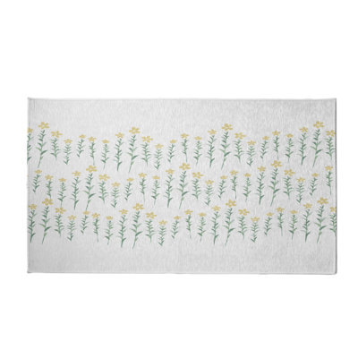 Motif floral jaune/vert/Tapis décoratif gris alvordton