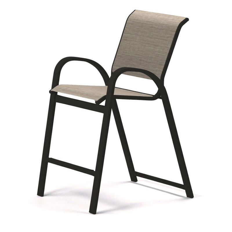 Tabouret de bar 42 po Holna, Bristol taupe Sunbrella®, Graphite texturé
