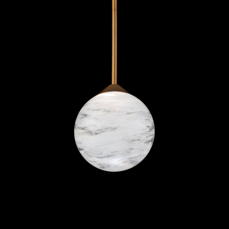 Quest 1 - Light LED Pendant, Aged Brass