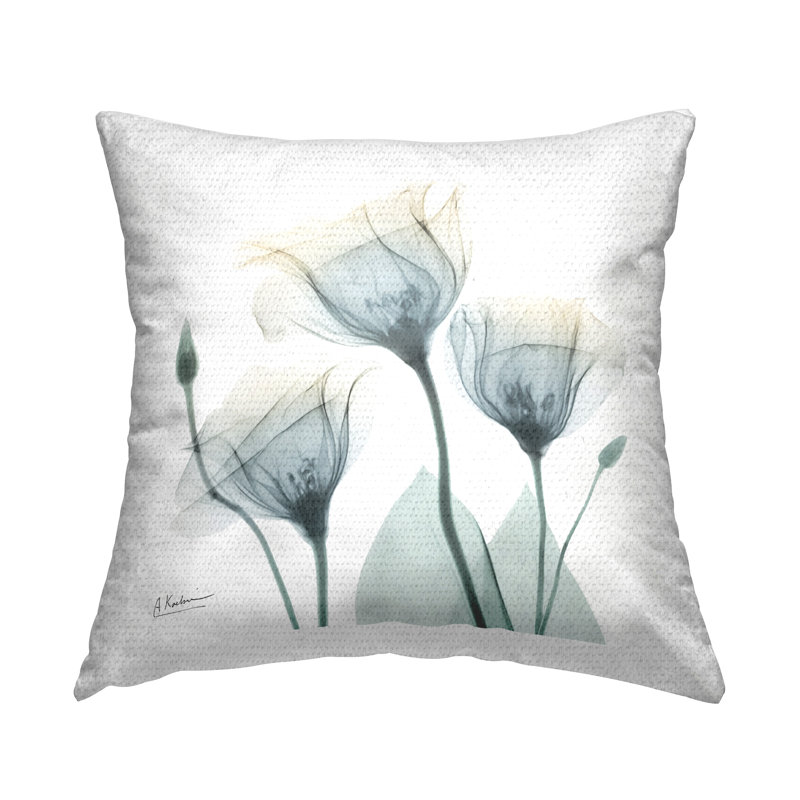Coussin d'extérieur imprimé Minimal Tulip Buds par Albert Koetsier