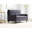 Canapé-lit inclinable 2 places gris, idéal pour l'espace de vie principal, structure en métal, revêtement en velours, siège à assise mi-douce avec fonction d'inclinaison, style de vie, structure,-1904972925