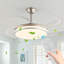 Ventilateur de plafond à DEL moderne 42 pouces à 2 niveaux avec lumière et télécommande, pales rétractables, moteur à courant continu réglable à 6 vitesses pour le salon, la chambre à coucher et la salle à manger