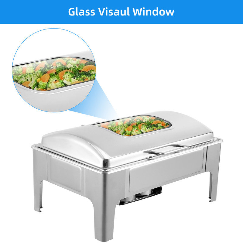 Accessoire de buffet rectangulaire en acier inoxydable