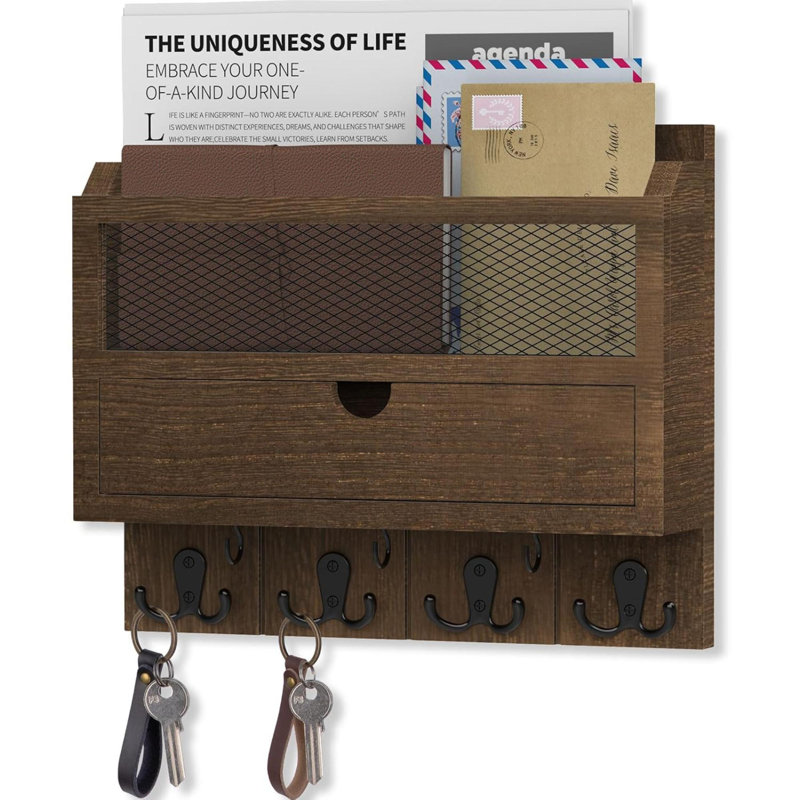 Wood Wall Organizer, Brown