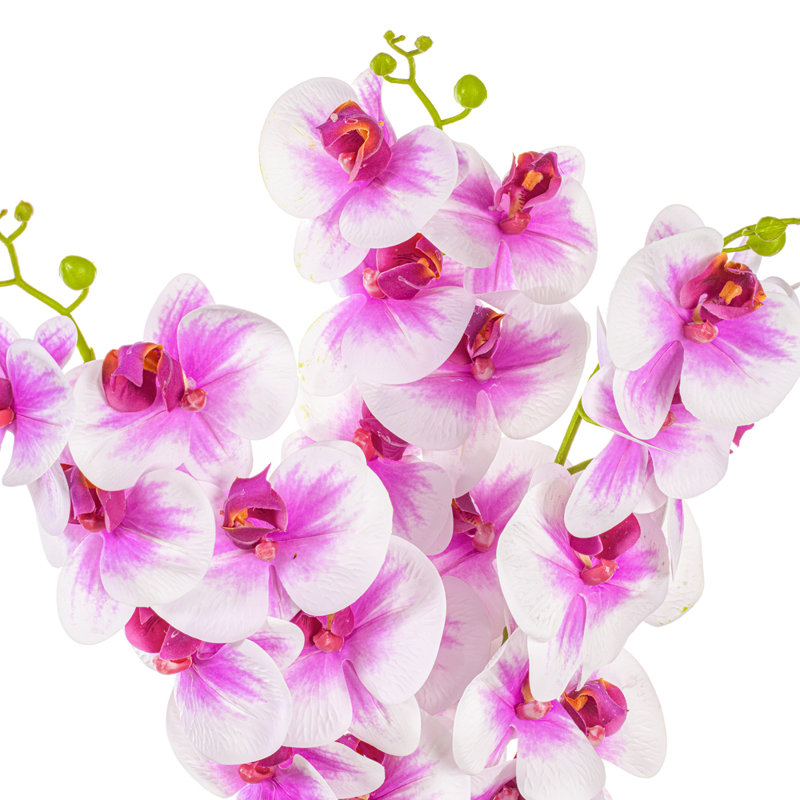 Tige d'orchidée artificielle 35 po, Mauve / Blanc