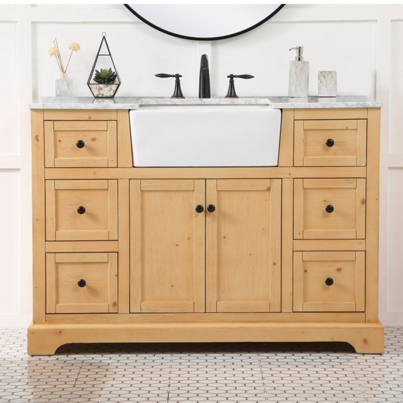 Ensemble de meuble-lavabo simple 48 po Pardue, Bois naturel