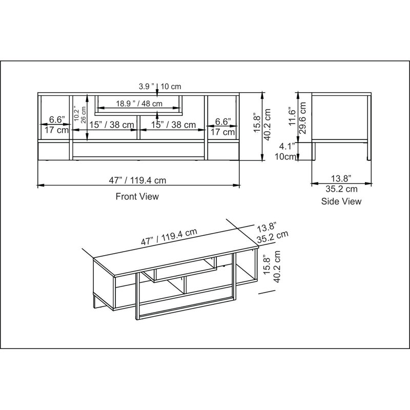 Twila TV Stand for TVs up to 55", Walnut/White