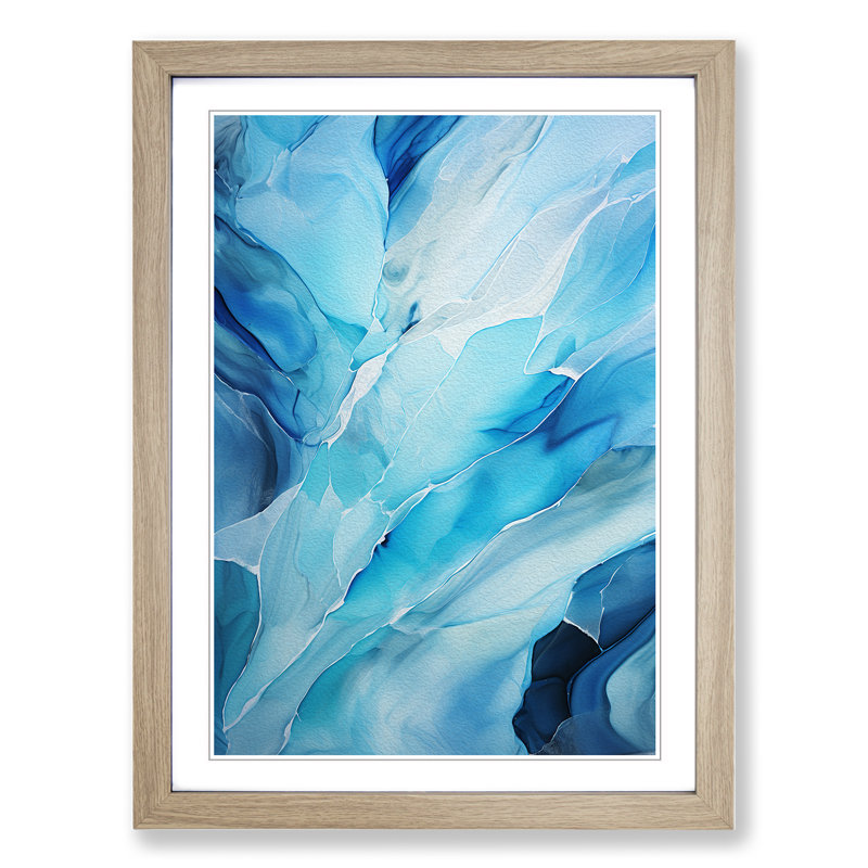 Glacier Abstract - Framed Print, Oak, 46cm H x 34cm W x 2cm D