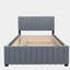 Lit plateforme double en velours avec plateau de rangement simple-121110440