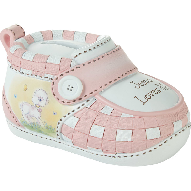 Tirelire "Precious Moments Jesus Loves Me" rose 2,96 pouces