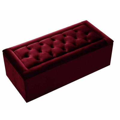 Pataskala 102cm Wide Velvet Tufted Rectangle Solid Colour Ottoman with Storage