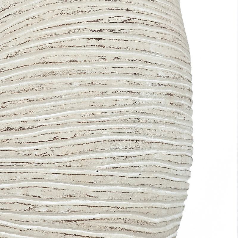 8.5X5.5X6.3" Sand And Cement Nautilus Shell Planter With Textured Beige Finish