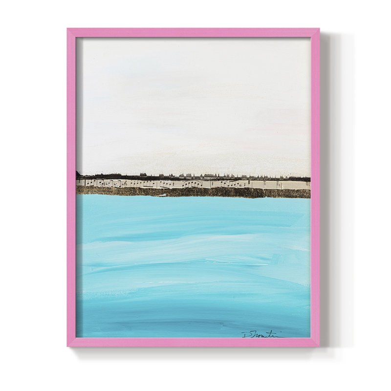 Harmony in Turquiose, reproduction encadrée - bois massif, Rose, H 10 po x l 8 po
