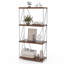 17 Storeys 1 Pcs 4-tier Multipurpose Display Rack Freestanding Bookcase With Metal Frame Walnut