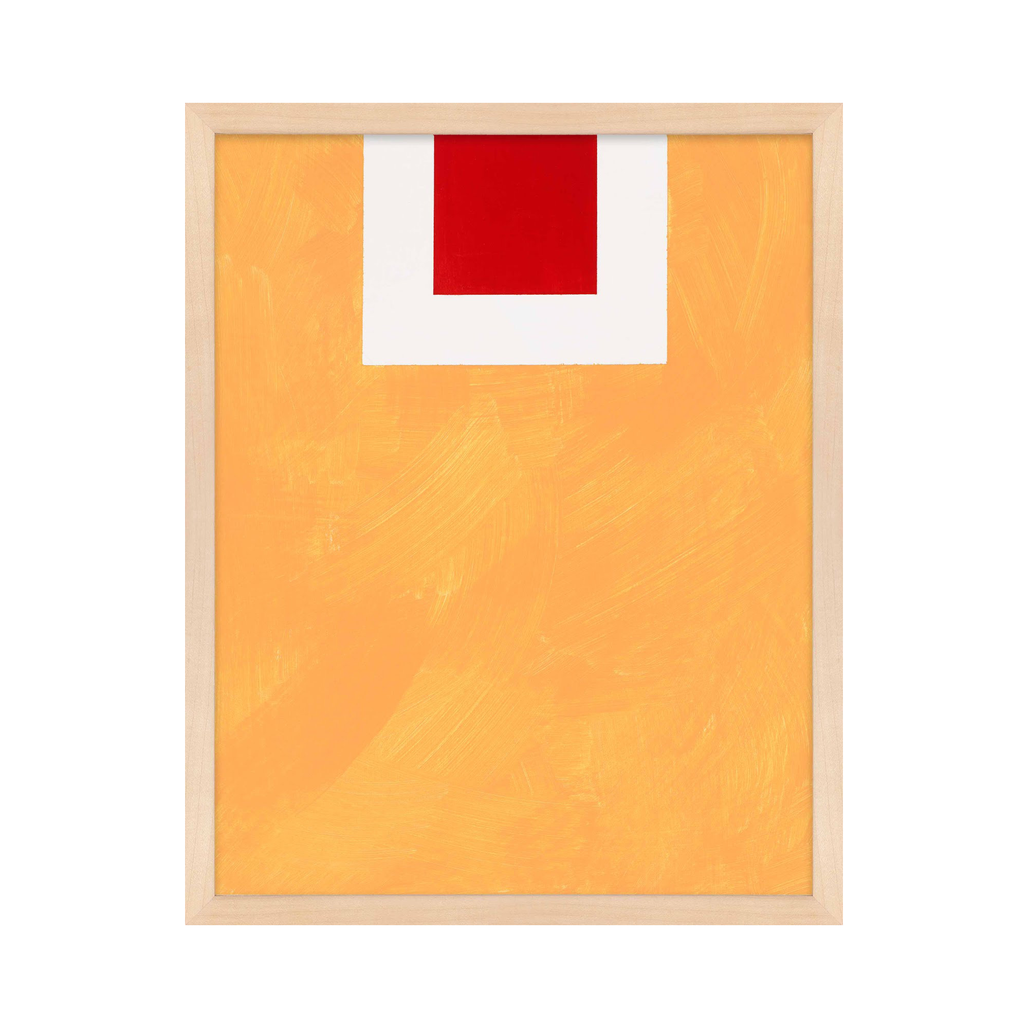 Square Sunrise by Robert Kamnatnik, 38" H x 30" W x 1.25" D, Maple Framed Paper