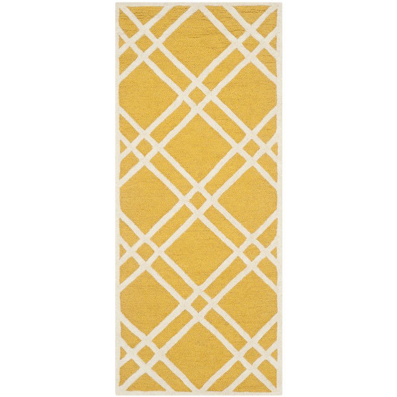 Deedgra Hand Tufted Wool Geometric Rug, Runner 2'6" x 6'