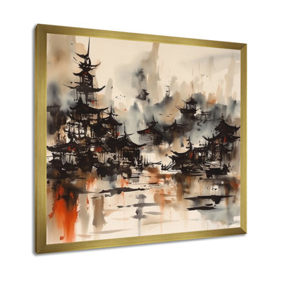 Ryansh, village japonais flou sur toile