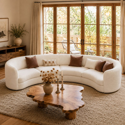 141" Mid - Century Modern Curved Modular Sofa, Style Meets Comfort