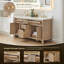 Lala 60" Double Bathroom Vanity with Grain White Engineered Stone Countertop without Mirror-821638927