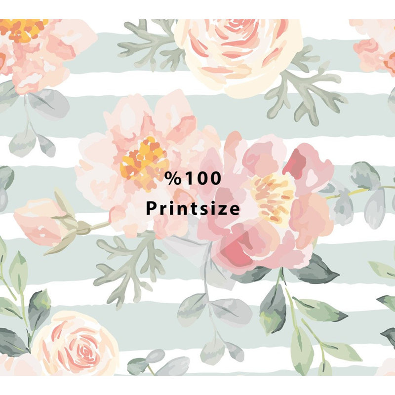 Floral Wall Mural, 48.96" W x 75" L