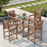 Pennington 5 Pieces Outdoor Patio Bars Set With Square Table And HDPE Chairs