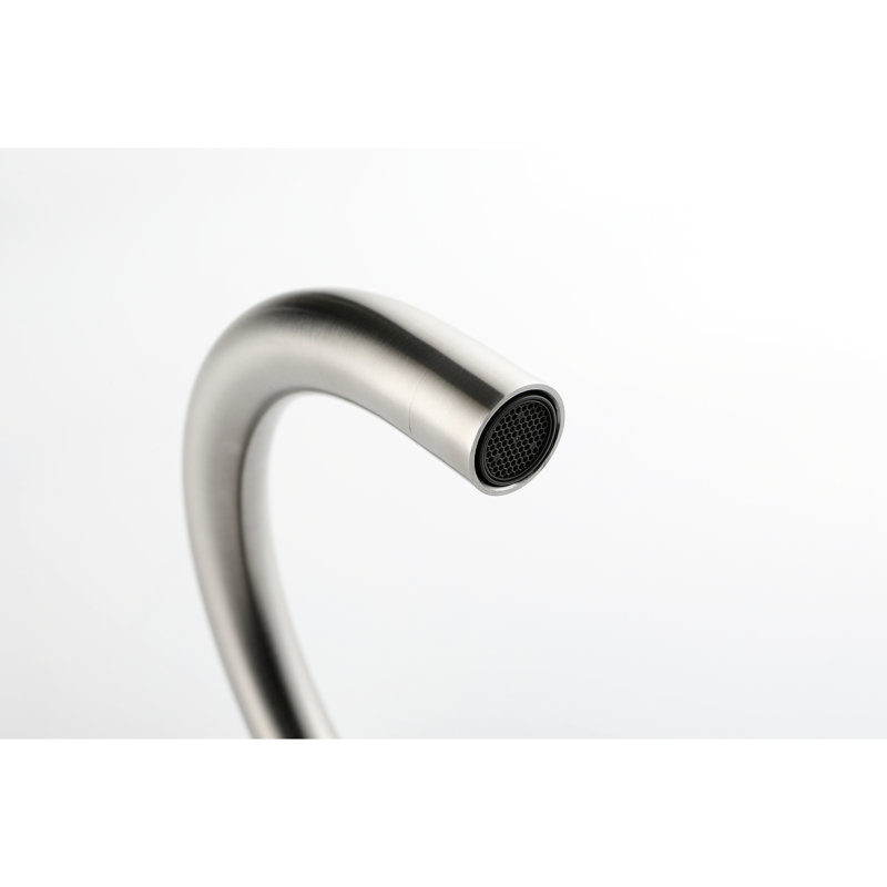 Brushed Nickel Tub Filler With Handheld Shower, 360 Degree Rotatable Spout, Floor Mounted, And Elegant Stainless Steel Nickel, Swivel Mounted Dependable Fixture