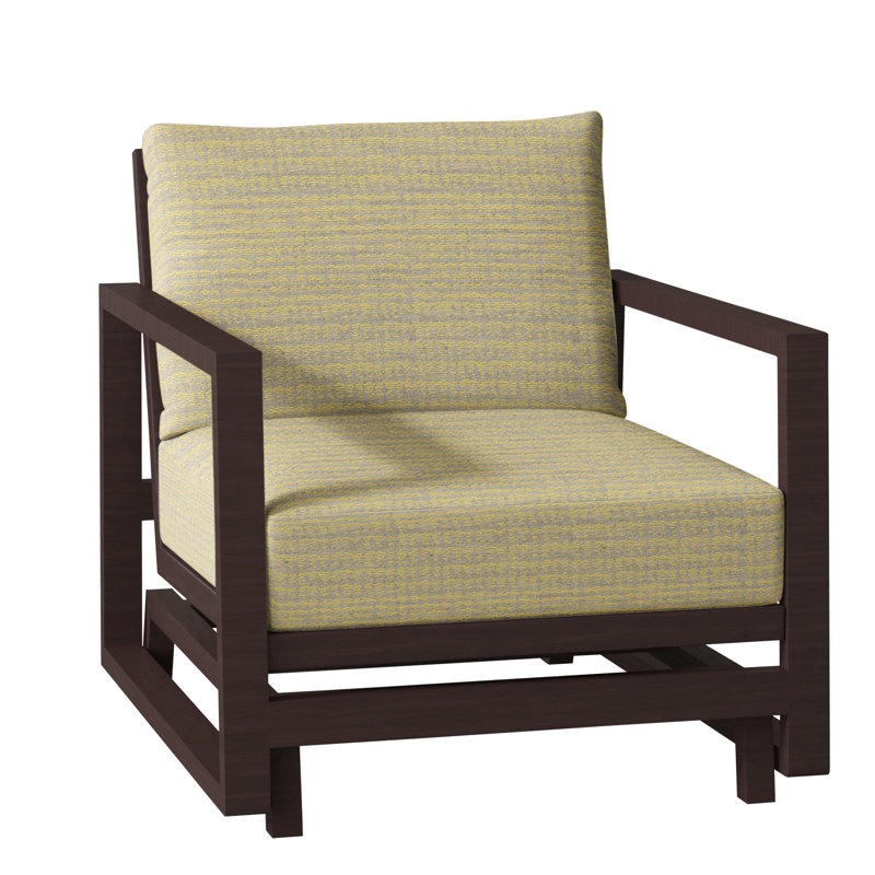 Avondale Patio Lounge Chair with Cushions, Cabana Stripe Midnight, Avondale Aluminum #60 Oak, No Welt