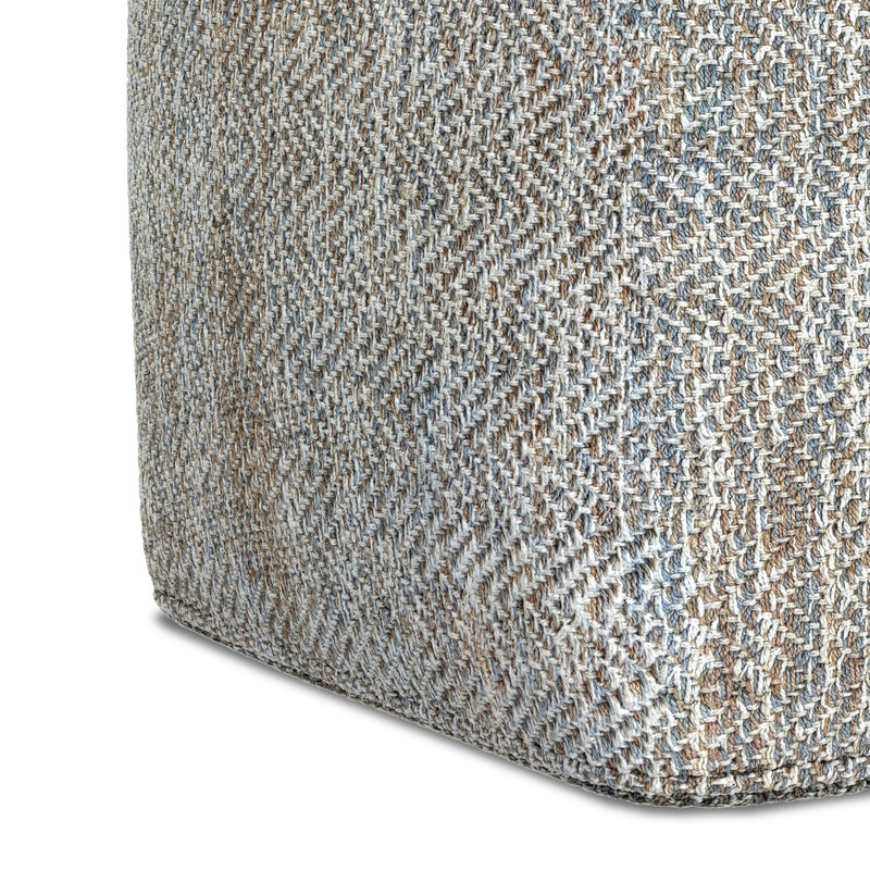 Pouf carré en coton 18 po Nate, Gris