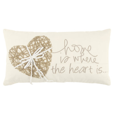  Coussin 11 "X 21" Home is Where the Heart Is