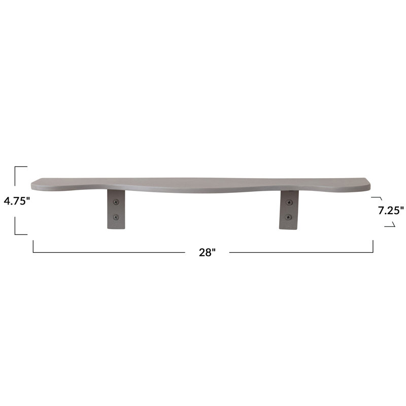 Textured Metal Organic Shaped Wall Shelf Taupe