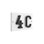 Floating Stand-Off 2-Number Horizontal Sign, White /W/ Black Modern Font Numbers
