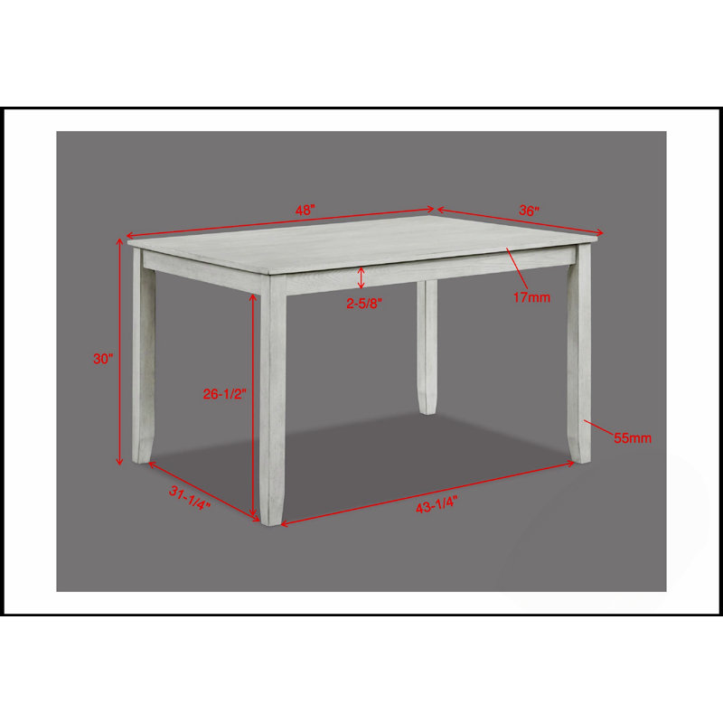 Ensemble de salle à manger rustique de style rustique 5 pièces avec table rectangulaire et chaises rembourrées en tissu d'aspect lin, finition bois flotté