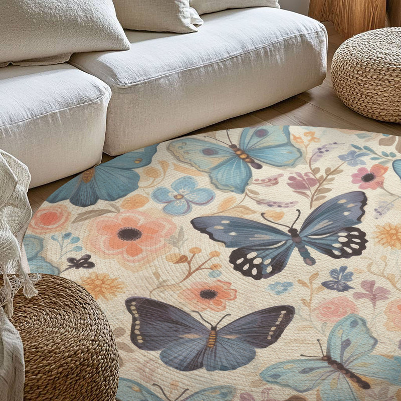 Tapis tressé Wings & Petals, Rond 5 pi