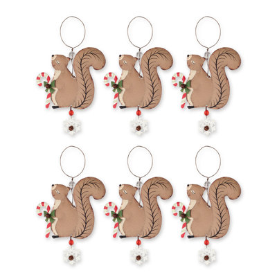 Metal Squirrel Ornament -6pcs
