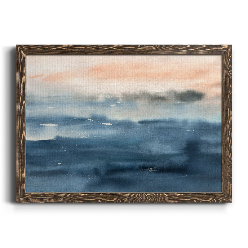 Lake Sunrise - Peinture sur toile encadrée, H 24 po x l 18 po x P 1,5 po, Noyer