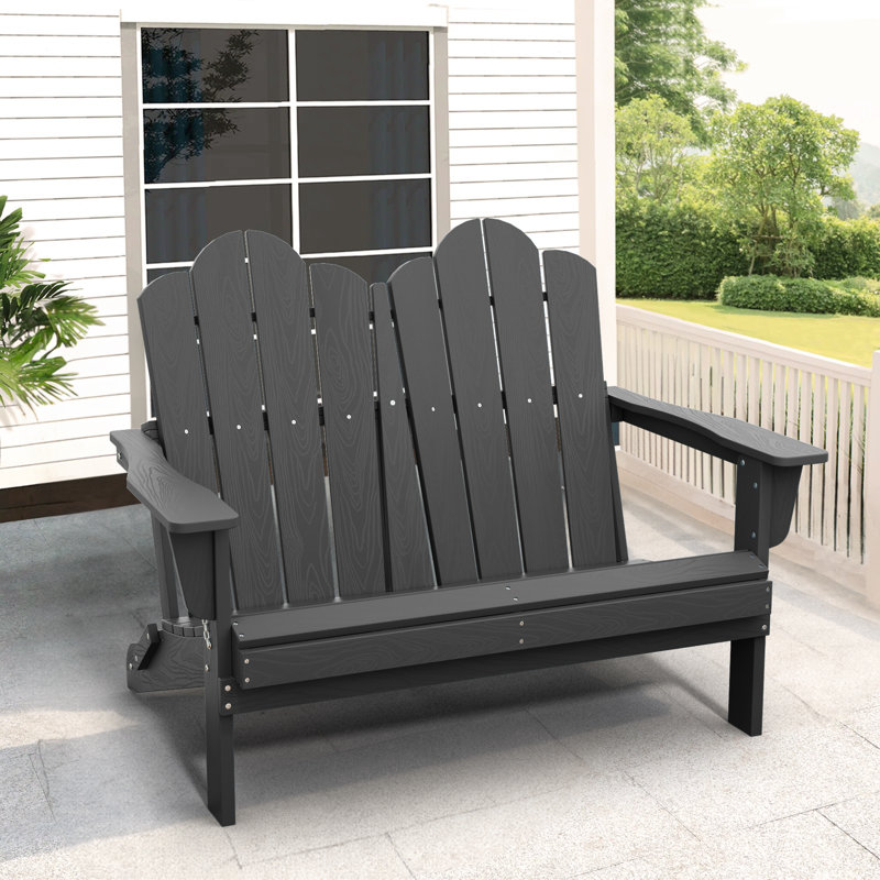 Chaise Adirondack pliante en PEHD Creaghan, Gris