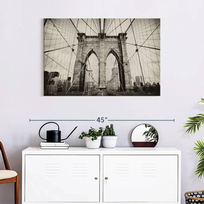 Impression sur toile, pont monochrome de Brooklyn