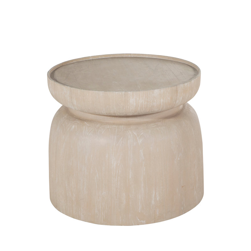Marta Solid Wood Pedestal End Table