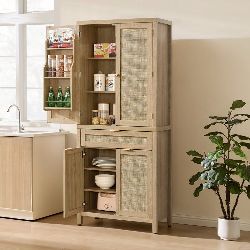 Armoire de rangement 72 po H 72,1 po avec tablettes réglables, Chêne clair