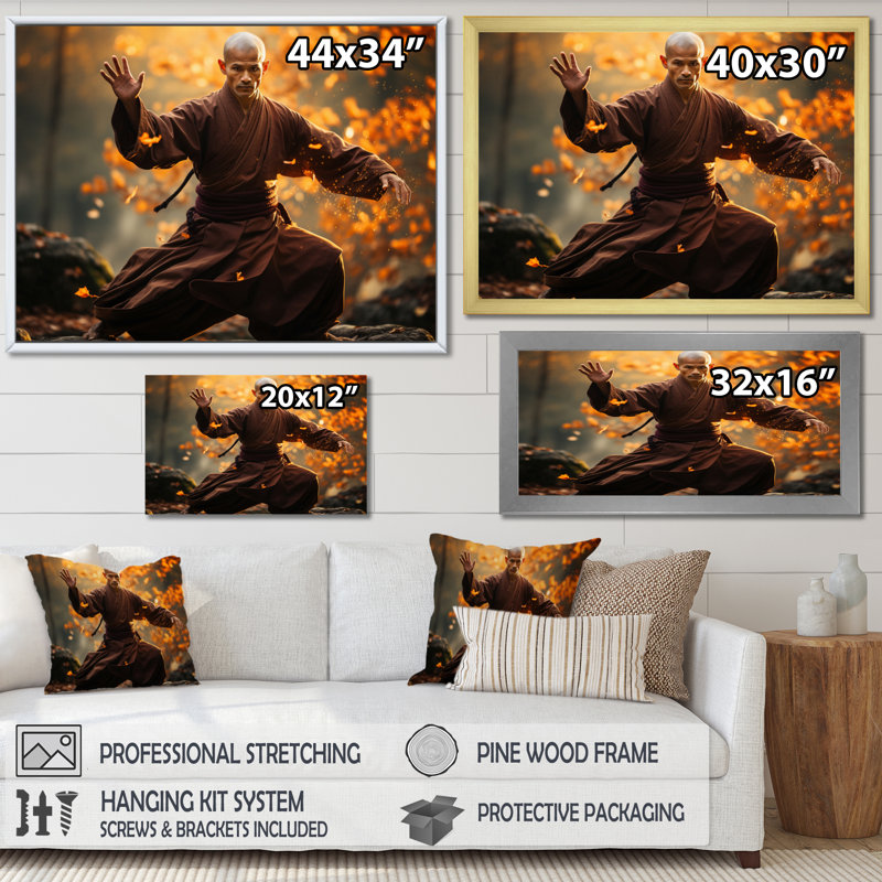 Kung Fu I - Superheros Wall Art Living Room, Toile tendue, H 24 po x l 32 po x P 1 po