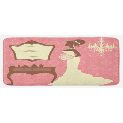 Tapis de cuisine brun corail brun et blanc à meuble-lavabos et toile de mariage