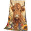 Couverture en flanelle douce et moelleuse à motif de vaches fleuries, 152 x 203 cm-135725819