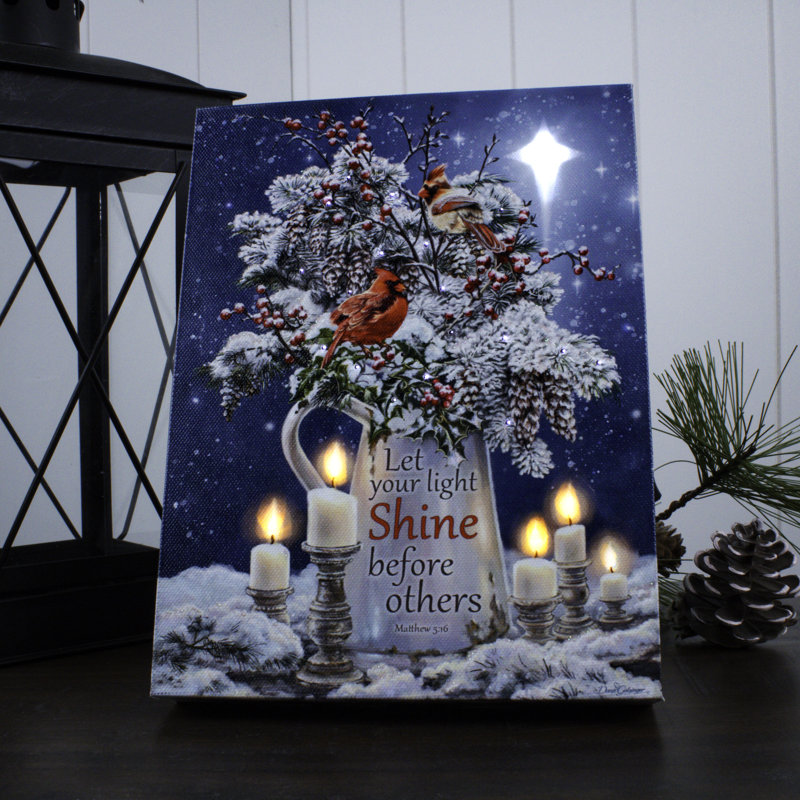 Candle Light Christmas 8x6 Lighted Tabletop Canvas