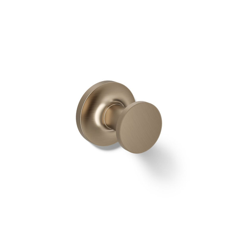 Purist® Wall Mounted Round Bathroom Robe Hook, Towel Hook, Clothing Hook, Vibrant Brushed Bronze
