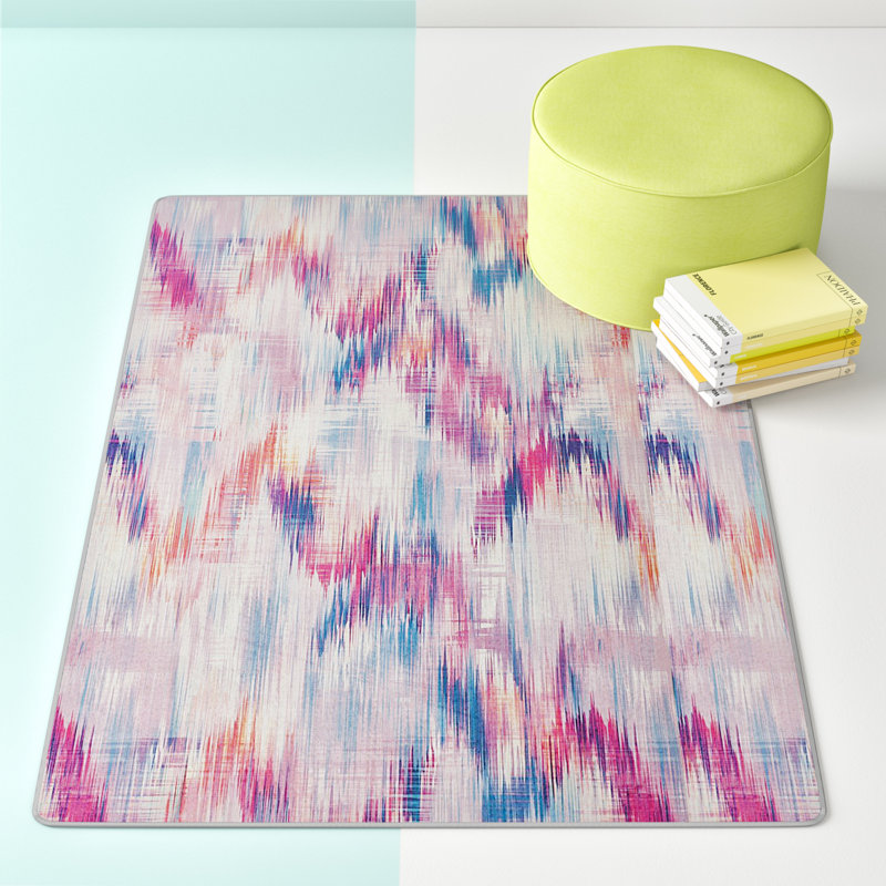 Tapis ivoire / rose Leifsson, Rectangle 5 pi 1 po x 7 pi 6 po