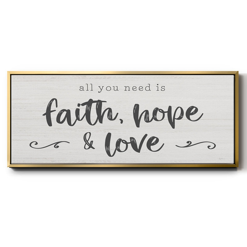 Faith Hope Love - toile encadrée, H 20 po x l 50 po