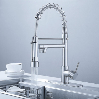 Pull down Touch Single Handle Kitchen Faucet with Side Spray