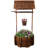 Rustic Wood Wishing Well Planter For Outdoor Space, With Hanging Bucket And Shade Security, 25W X 25L 53H Wooden Loveliness, 25X25x53